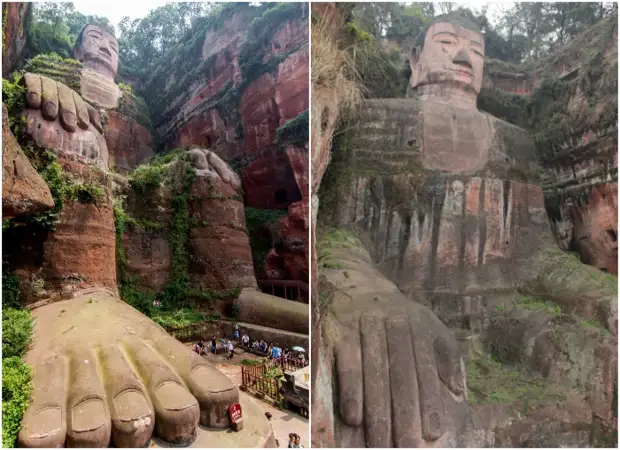 Размеры каменного Будды действительно впечатляют (Эмэйшань, Китай). | Фото: ArchitectureGuru/ 1000mest.ru.