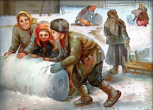 Русская зима Русская зима. Федоскинская лаковая миниатюра.