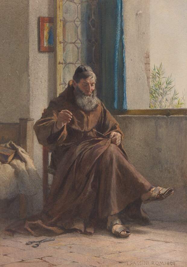 Акварельно-Жанрово-Портретное... Ludwig Johann Passini (Austrian, 1832-1903)