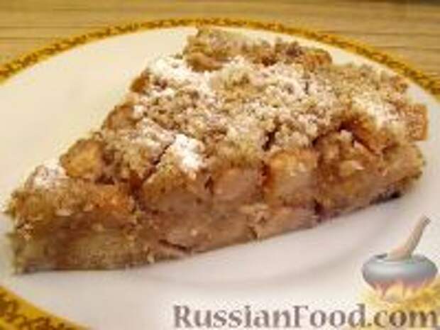 Фото к рецепту: Шарлотка с яблоками по-французски