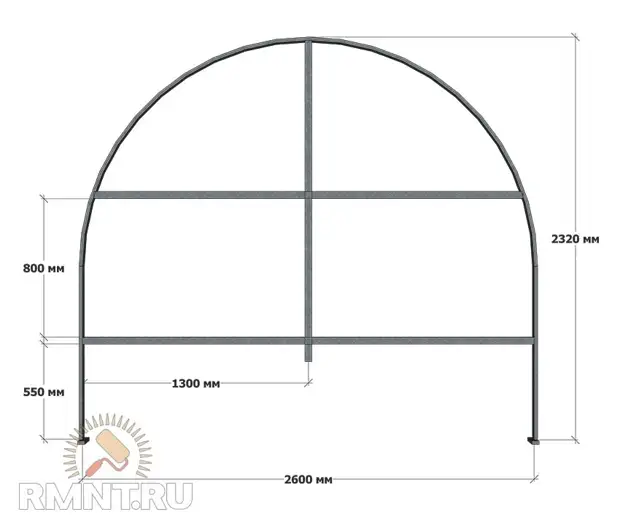 Торец теплицы полукруглой своими руками