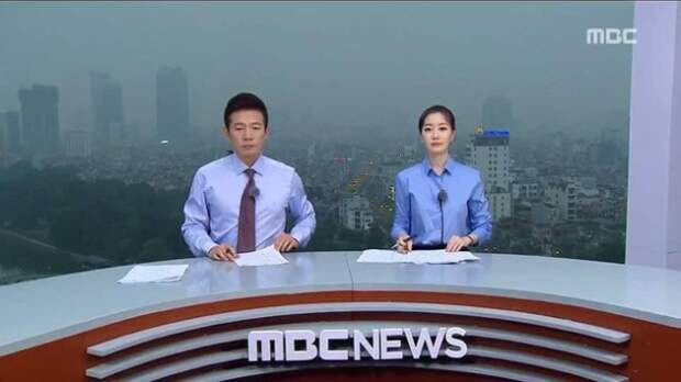 Корейские новости на фоне города