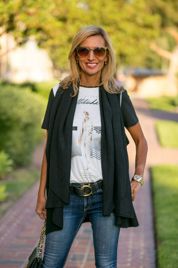 womens black cape vest