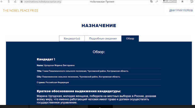 Выигравшая выборы уборщица Удгодская выдвинута на Нобелевскую премию мира