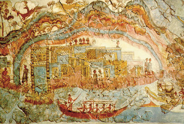 корабли-фреска-Akrotiri minoan town