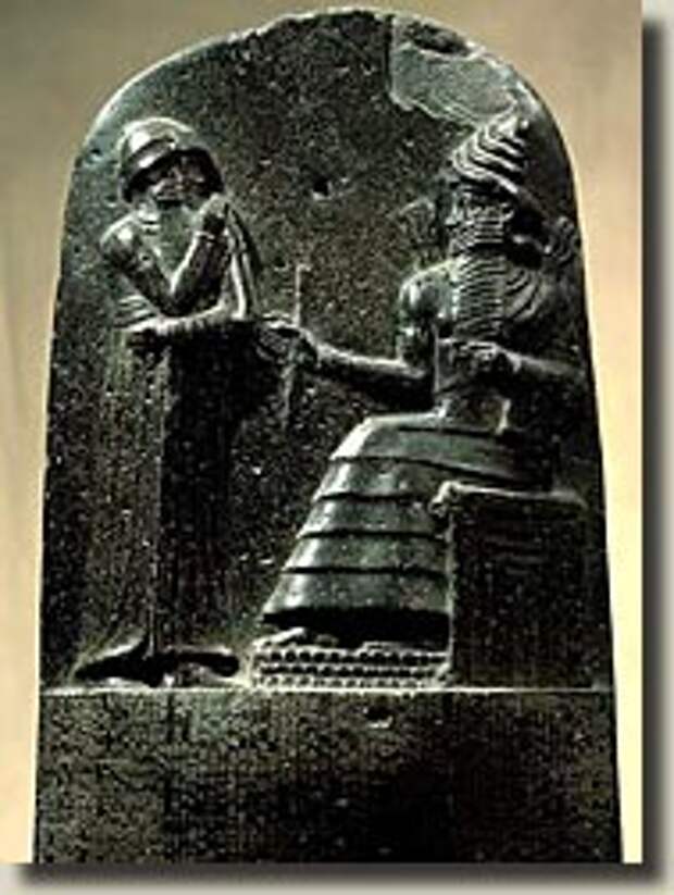 Фрагмент стелы кодекса законов Хаммурапи. XVIII в. до н. э., Вавилон