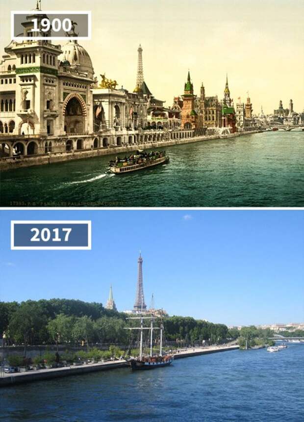 Фотографии "тогда и сейчас", показывающие, насколько мир изменился со временем (16 фото)