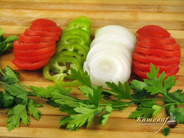 Порезка овощей для салата