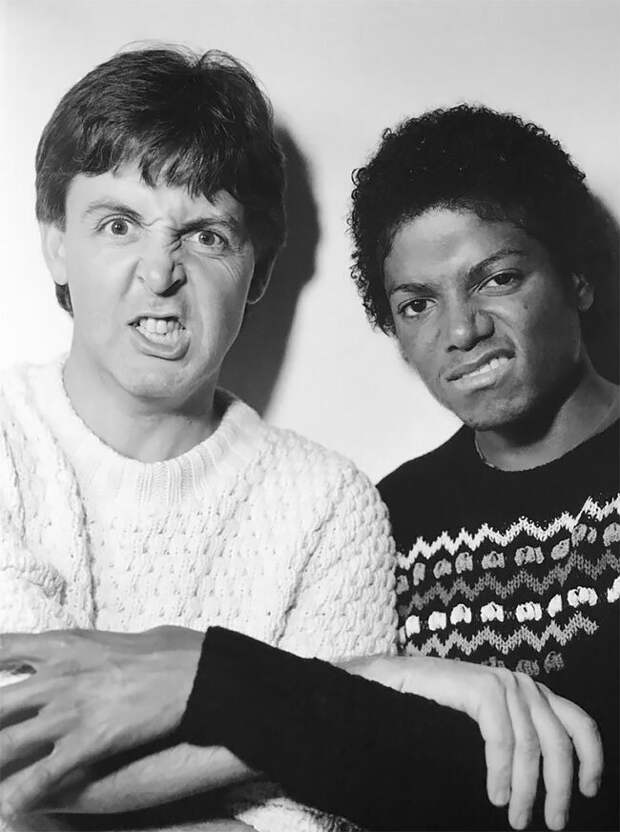 Пол Маккартни и Майкл Джексон, Лондон, 1983 год the beatles, архив, группа, звезды, знаменитости, история, музыкант