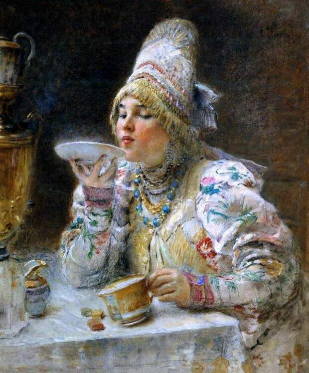 К.Маковский За чаем. К.Маковский За чаем.