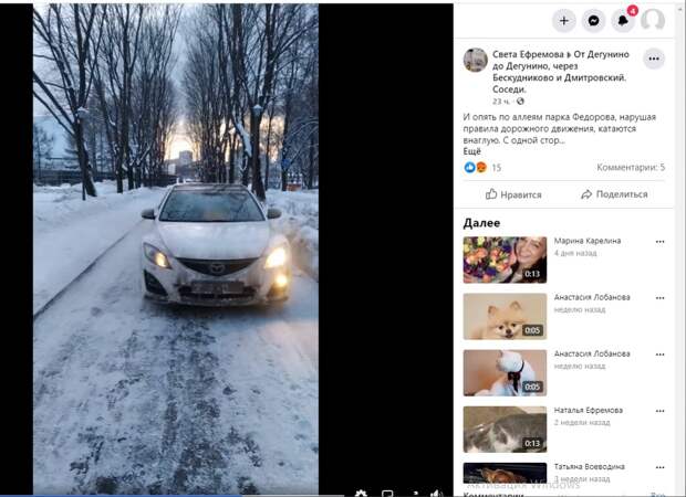 В парк имени Федорова ворвался автомобиль