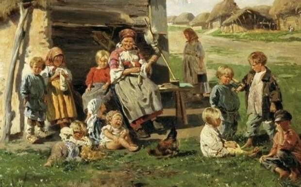 Детей в русских семьях было много.