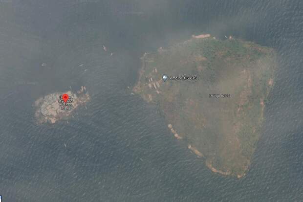 Острова Мигинго (маленький, но полностью заселённый) и Усинго (большой, но пустой)