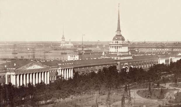 Вид с Исаакиевского собора на Адмиралтейство. 1874
