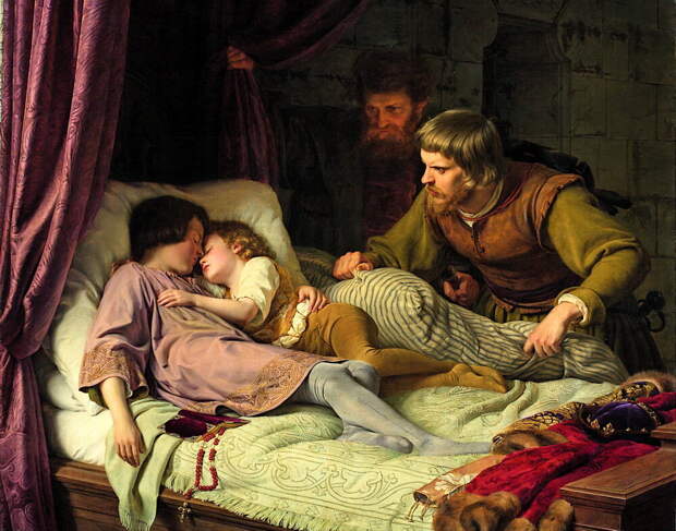 Убийство сыновей Эдуарда IV, худ. Theodor Hildebrandt, 1835 г.