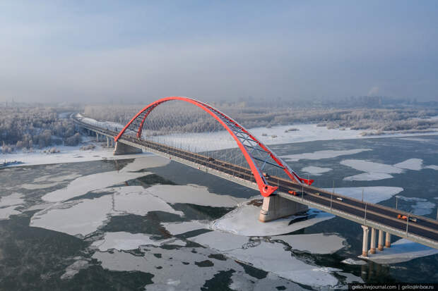 Зимний Новосибирск, Бугринский мост
