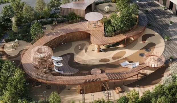 Двухуровневую игровую площадку обустроят в жилом комплексе на Крылатской улице