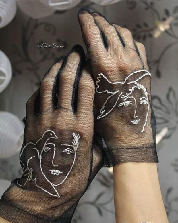 сшить короткие нарядные перчатки