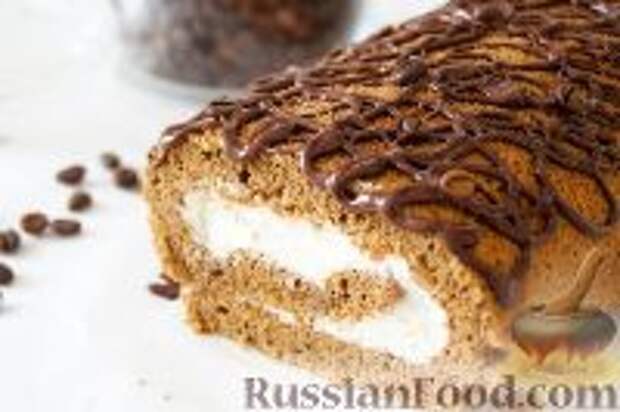 Фото к рецепту: Кофейный рулет с ликером "Бейлиз" Фото к рецепту: Кофейный рулет с ликером "Бейлиз"