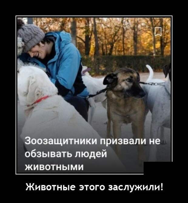 Демотиватор про зоозащитников