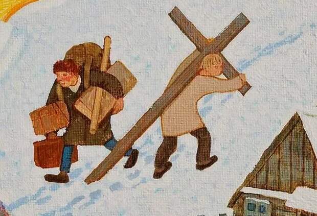 Картина Александра Простева "Крест или Хлеб"