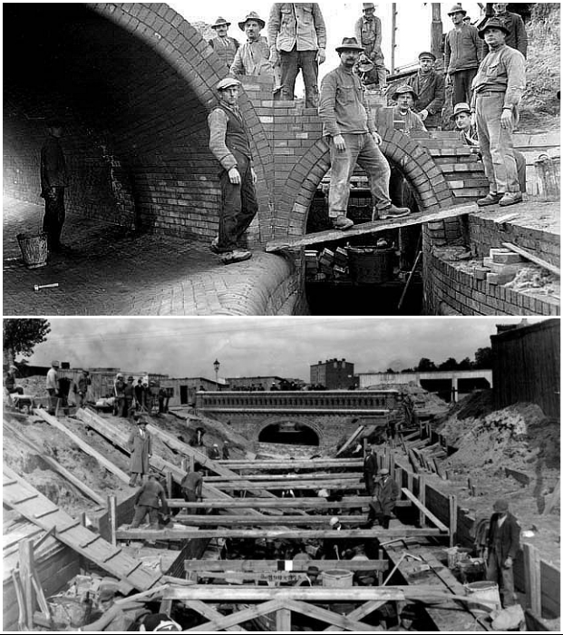 Исторические снимки строительства самой красивой водно-канализационной системы Европы (Лодзь, Польша). | Фото: moya-planeta.ru. Исторические снимки строительства самой красивой водно-канализационной системы Европы (Лодзь, Польша). | Фото: moya-planeta.ru.
