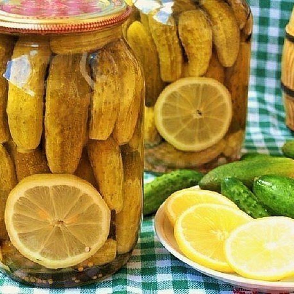 Консервированные огурцы с лимоном