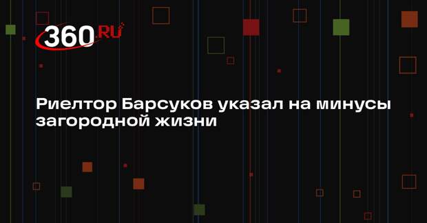 Риелтор Барсуков указал на минусы загородной жизни