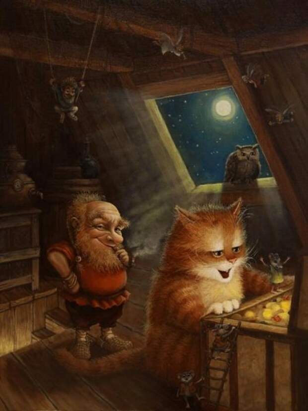 Сказочный мир котов от Александра Маскаева (50 работ)