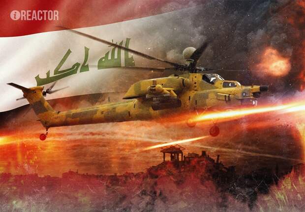 Удар «Ночного охотника»: иракцы засняли работу Ми-28 НУРСами под Мосулом