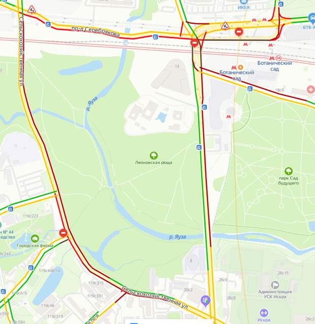 Карта метро москвы ботанический сад