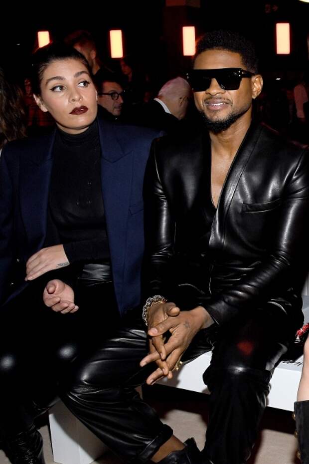 Ашер и Дженн на шоу Balmain, 2020 года