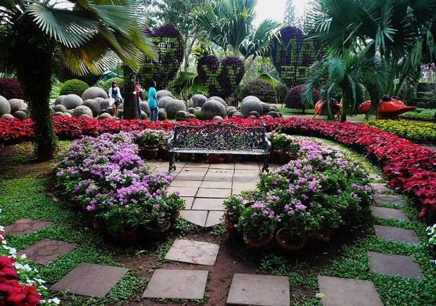 таиланд, сад, скульптуры, композиция, растения, животные, туризм