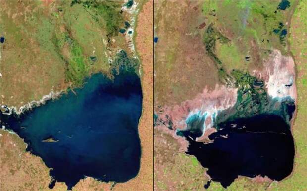 argentina-shrinking-mar-chiquita-lake-1998-and-2011