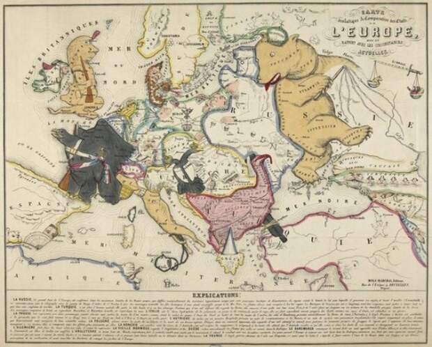 Символическое изображение России на исторических картах