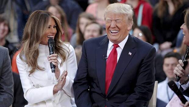 Меланья Трамп и ее муж Дональд Трамп во время шоу NBC Today. Архивное фото