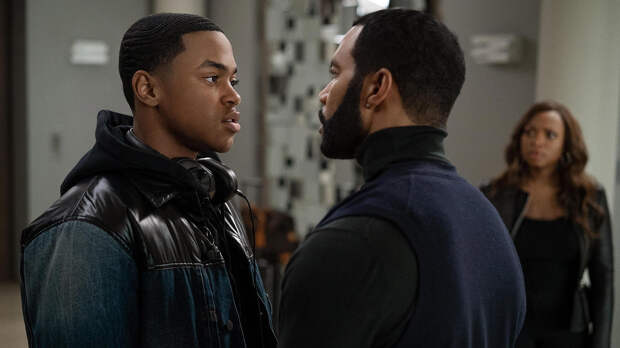 Michael Rainey Jr. and Omari Hardwick, Power | Photo Credits: Myles Aronowitz / Starz