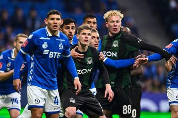 0:0, три желтых и одна красная: как ФК «Краснодар» и «Динамо» сыграли в матче Кубка России по футболу