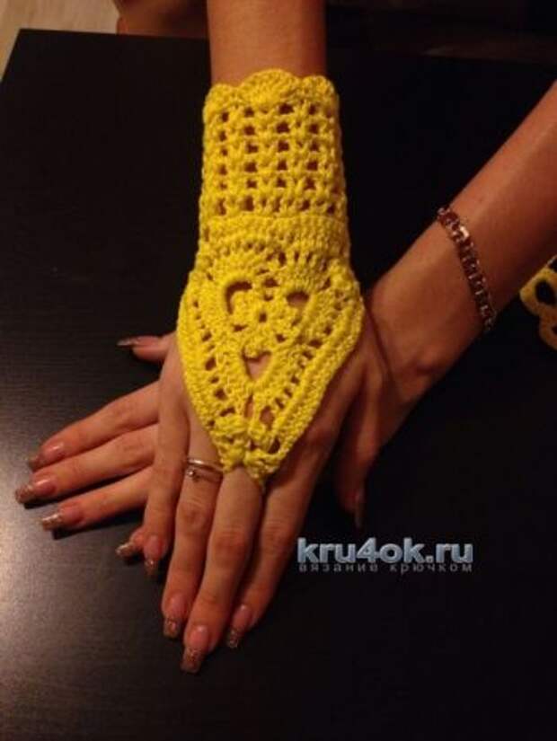 Вязаные перчатки крючком
