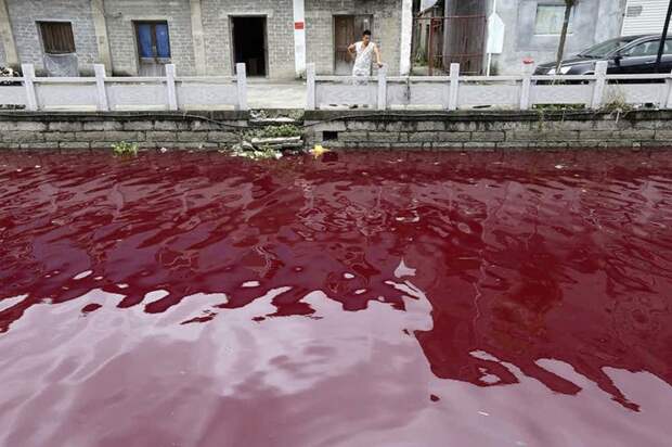 Красная река, Китай загрязнение окружающей среды, реки, фото, экология