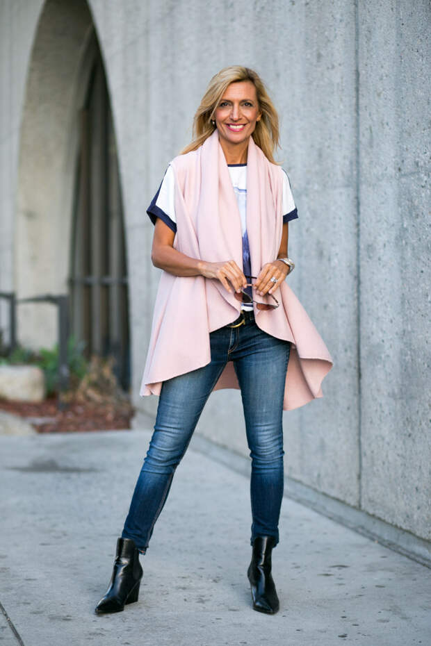 womens pale pinkl cape vest