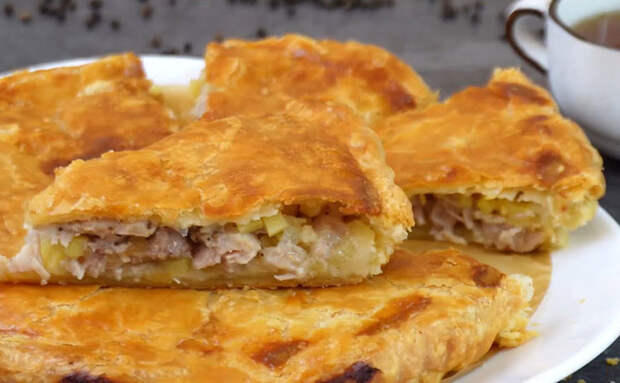 Ленивая самса из быстрого слоеного теста. Собирается всего за 10 минут