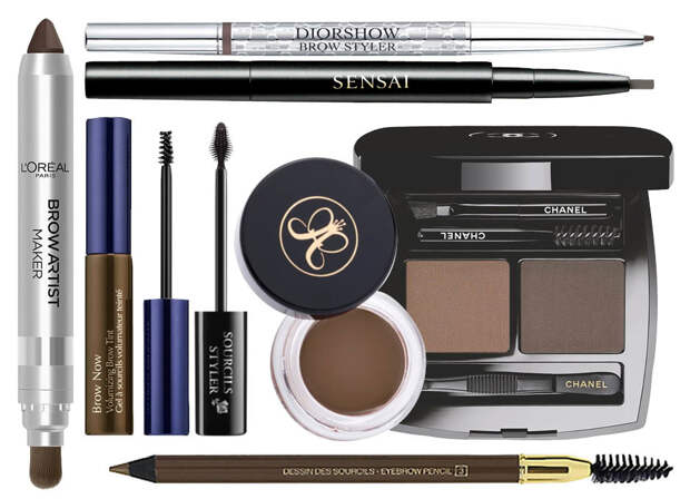 1. Маркер L'Oreal Paris Brow Artist; 2. Карандаш Diorshow Brow Styler; 3. Sensai Eyebrow Pencil; 4. Тушь Estée Lauder Brow Now; 5. Гель Lancôme Sourcils Styler; 6. Помада Anastasia Beverly Hills Dipbrow Pomade; 7. Палетка теней Chanel La Palette Sourcils de Chanel; 8. Карандаш Yves Saint Laurent Dessin Des Sourcils 1. Маркер L'Oreal Paris Brow Artist; 2. Diorshow Brow Styler; 3. Sensai Eyebrow Pencil; 4. Тушь Estée Lauder Brow Now; 5. Гель Lancôme Sourcils Styler; 6. Помада Anastasia Beverly Hills Dipbrow Pomade; 7. Палетка теней Chanel La Palette Sourcils de Chanel; 8. Карандаш Yves Saint Laurent Dessin Des Sourcils