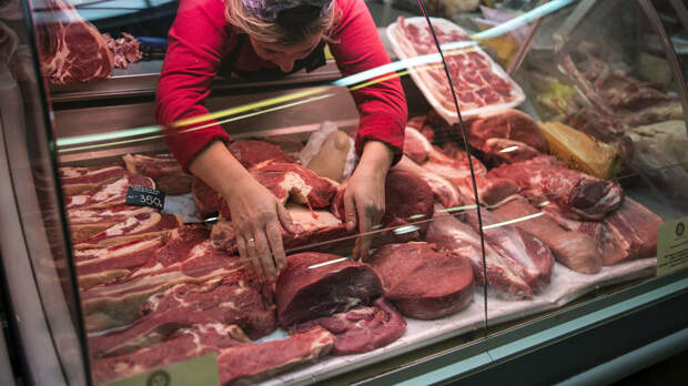 Прилавок с мясом на Даниловском рынке в Москве - РИА Новости, 1920, 06.04.2021