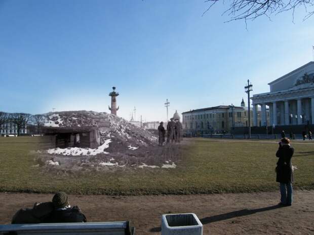 Ленинград 1942-2009 Стрелка Васильевского острова.Блиндаж зенитной батареи блокада, ленинград, победа