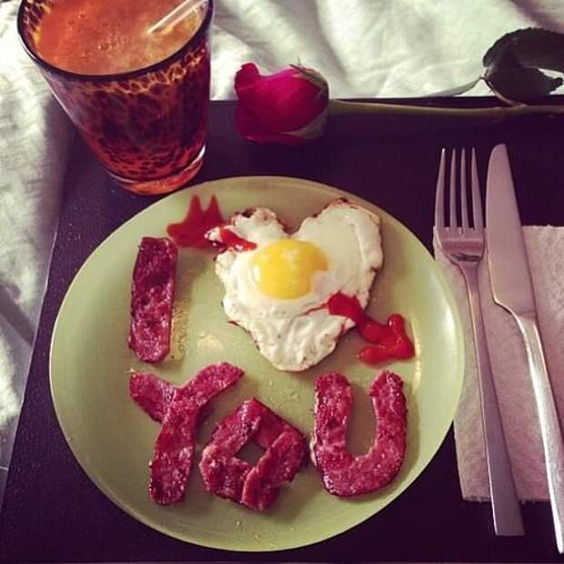 Идея романтического завтрака на День святого Валентина
