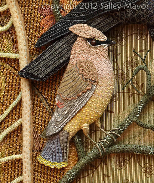Райские птицы из войлока с вышивкой (23) (570x679, 553Kb)