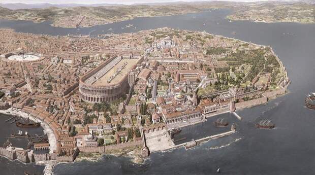 Вид на Константинополь, реконструкция Antoine Helbert