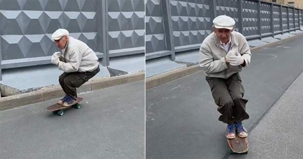 Самый старый скейтер живет в Питере. Он катается уже 30 лет, а ему самому – 73 года