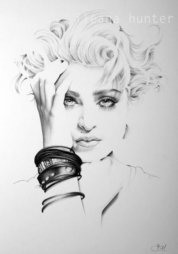 Madonna Fine Art Bleistift Zeichnung (491x700, 138Kb)